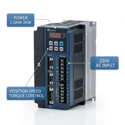 B2 Series AC Servo Drive 1.5kW-3kW 220V Servo Amplifier Cost-effective for CNC