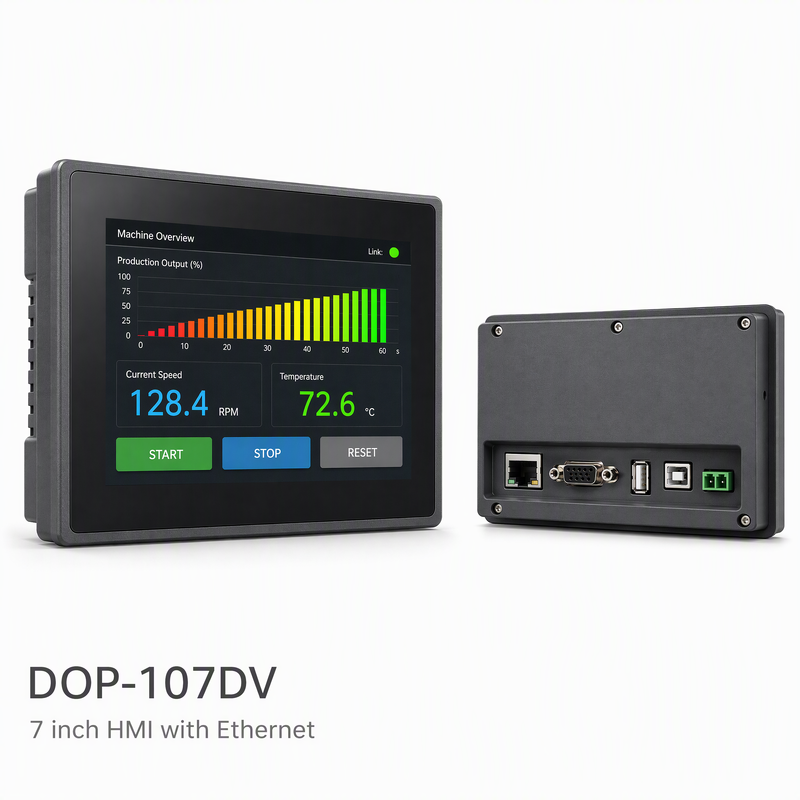 Delta DOP-107DV HMI 7 inch 800x480 Touch Panel with Ethernet