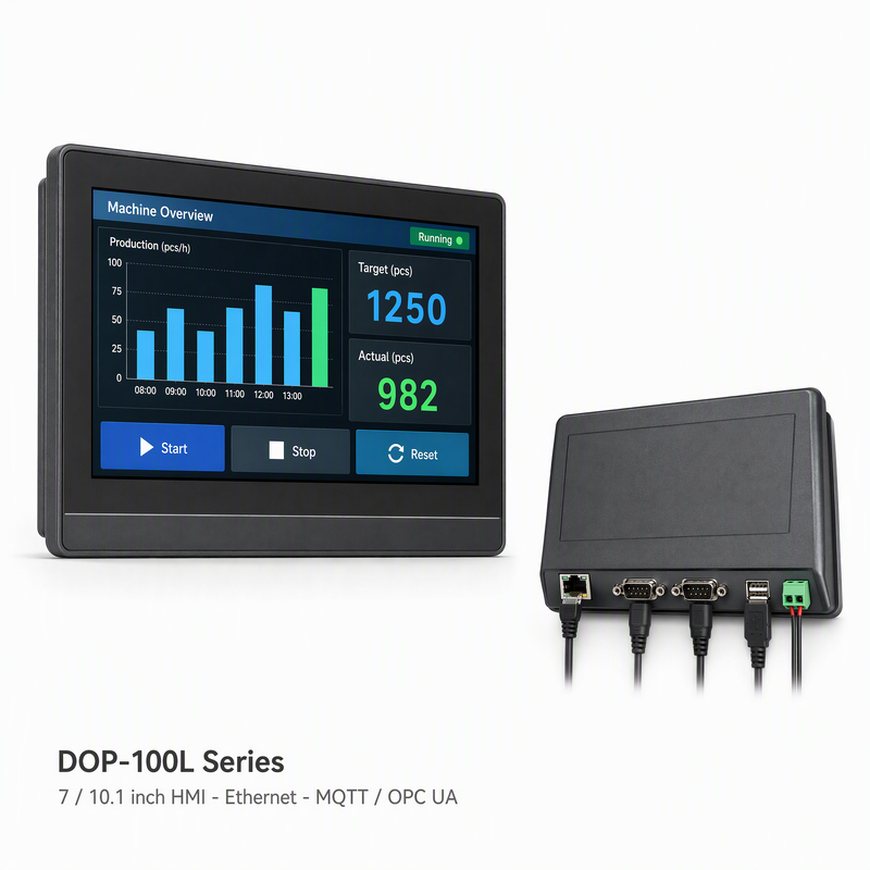 Delta DOP-100L Series HMI 7 10.1 inch Ethernet MQTT OPC UA